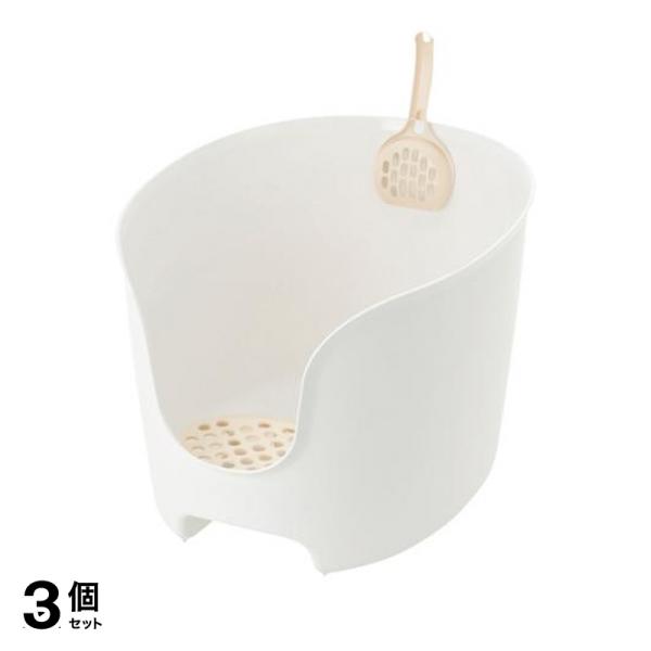 3個セットリッチェル 猫用トイレ本体 ラプレ 壁高ネコトイレ スコップ付き 1組入 (ホワイト)の通販は