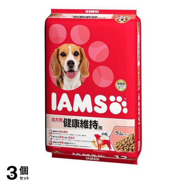 3個セット クーポン有 アイムス(IAMS) ドッグフード 成犬用 健康維持用 ラム＆ライス 小粒 12kg