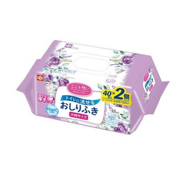 クーポン有 レック こころ想い 流せるおしりふき 40枚入 (×2個パック)