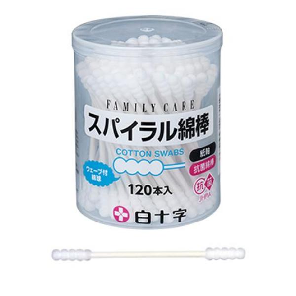 クーポン有 白十字 FC スパイラル綿棒 120本入