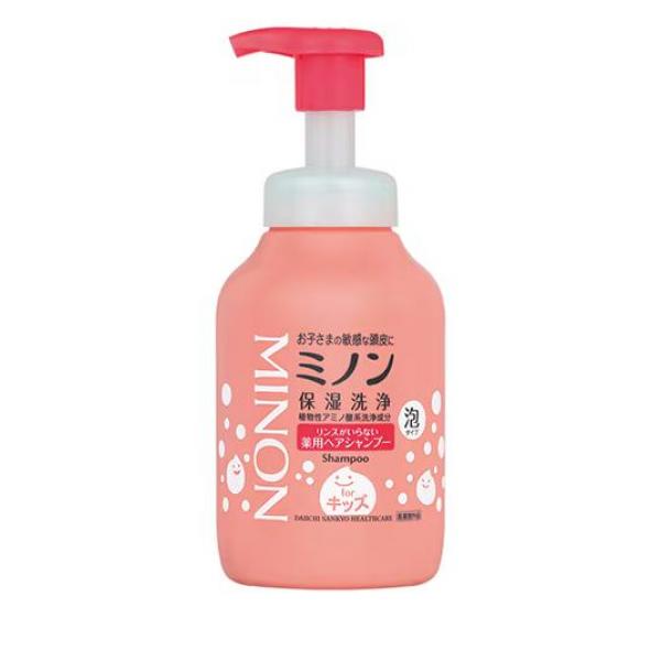 3個セット クーポン有 ミノン リンスがいらない薬用ヘアシャンプーforキッズ 泡タイプ 本体ポンプ 380mL ミノン リンスがいらない薬用ヘアシャンプーforキッズ 泡タイプ 本体