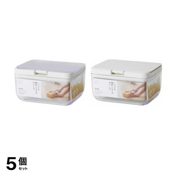 5個セット クーポン有 マーナ グッドロックコンテナ 保存容器 ワイドショート クリア K762CL 700mL (＆ホワイト K762W 700mL)