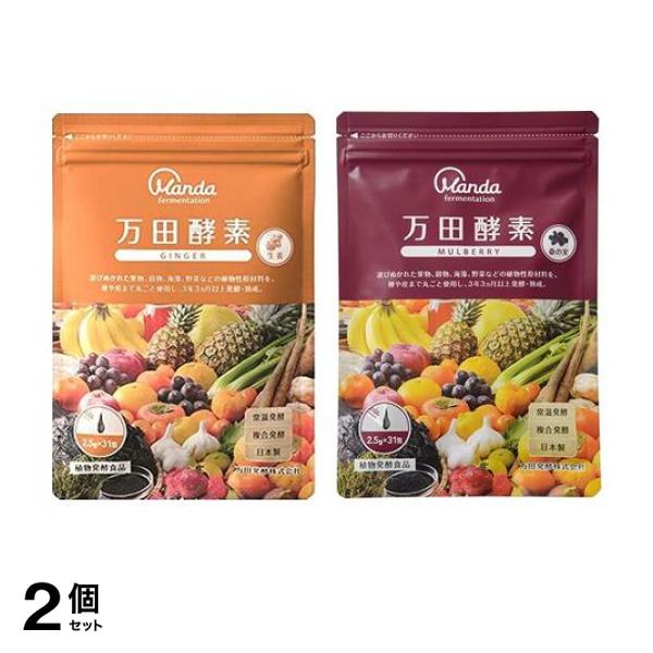 2個セット クーポン有 万田酵素 GINGER(ジンジャー)＆MULBERRY(マルベリー)  ペースト(分包)タイプ 2.5g× 31包