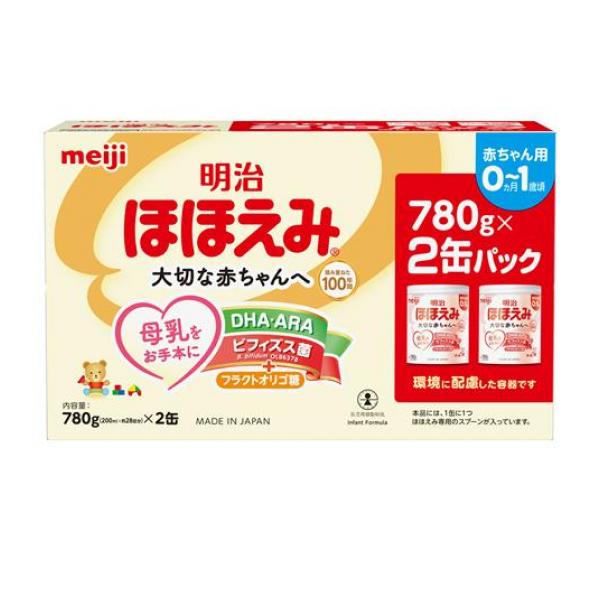 クーポン有 明治ほほえみ 缶タイプ 赤ちゃん用粉ミルク 1560g (780g×2缶パック)