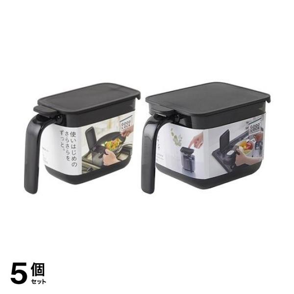 5個セット クーポン有 マーナ 調味料ポット ブラック (K-736BK) 370mL ＆ワイド (K-775BK) 600mL