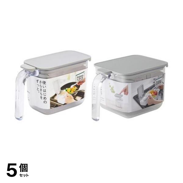 5個セット クーポン有 マーナ 調味料ポット グレー (K-736GY) 370mL ＆ワイド (K-775GY) 600mL