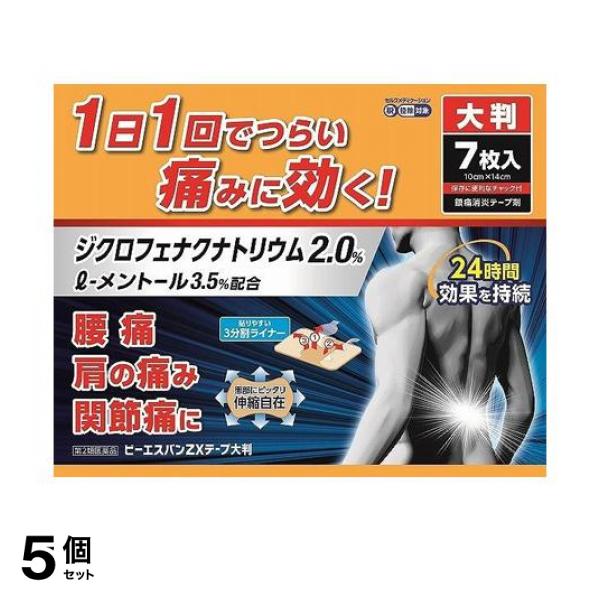 smile  第2類医薬品】5個セット クーポン有 ビーエスバンZXテープ大判 10×