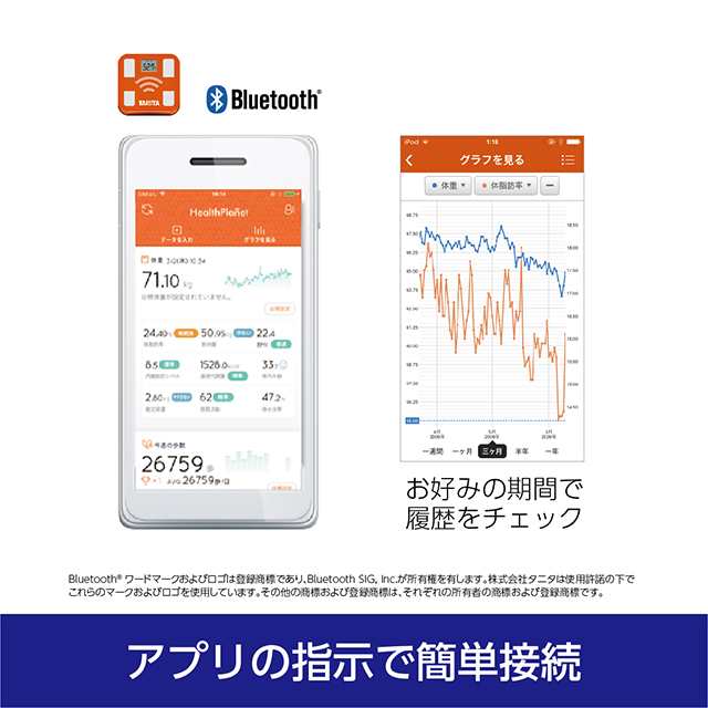 体重計 体組成計 タニタ スマホ連動 アプリで管理 精度 筋トレ 乗る 