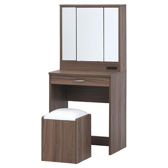 メルル ドレッサー(三面鏡)スツール付き ブラウン 不二貿易 化粧 メイク 鏡 ミラー テーブル 椅子 チェアの通販は 12,045円