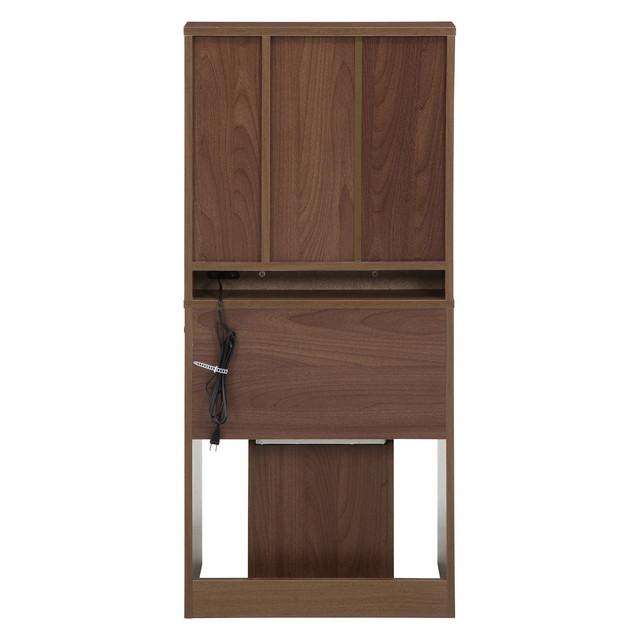 化粧台 ドレッサー 三面鏡 スツール付き ミディアムブラウン