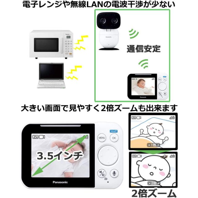 ベビーモニター ベビー モニター 見守り ナイトモード搭載 KX-HC705-W ホワイト パナソニック panasonic_5