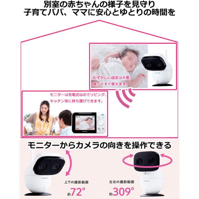 ベビーモニター ベビー モニター 見守り ナイトモード搭載 KX-HC705-W ホワイト パナソニック panasonic_2