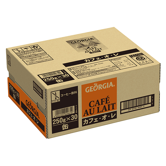 コーヒー ジョージア カフェ・オ・レ 250g缶×30本（30本×1ケース）コカ
