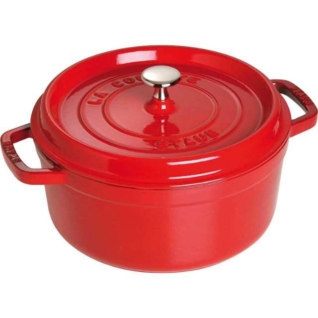 staub ストウブ 24cm旧版限定ノブ　リネン 正規品保証 ココット 両手鍋