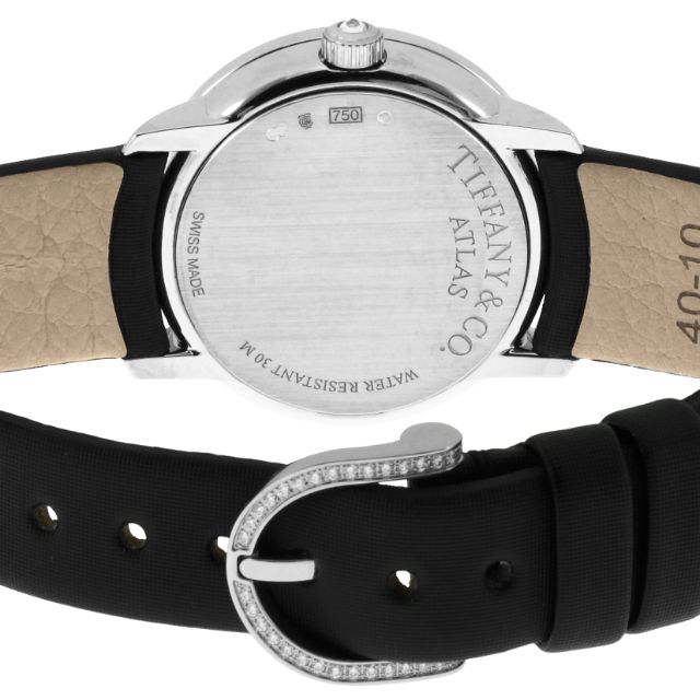 Tiffany & Co. レディース 時計 黒レザー TIFFANY＆Co. ティファニー クラシック 時計 クロコ型押し