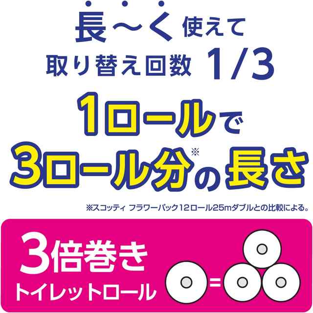 スコッティ フラワーパック 3倍長持ちトイレット 12ロール ダブル 日本