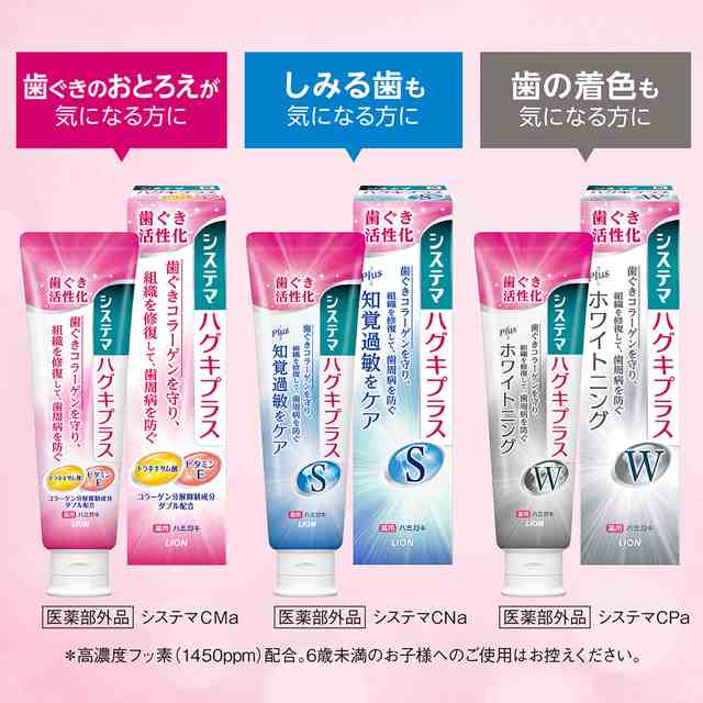 システマ ハグキプラスＷ ハミガキ 95g×2個セット 医薬部外品 ライオン