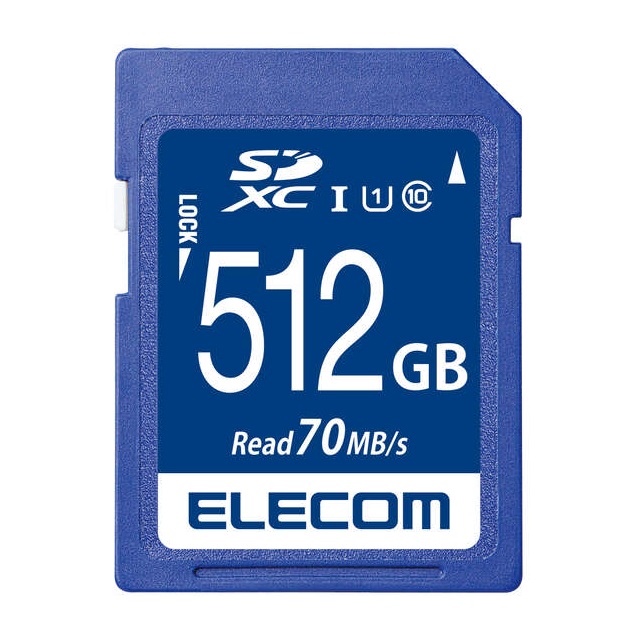 エレコム SDXCカード 512GB MF-FS512GU11R データ復旧サービス付 UHS-I U1 70MB/s