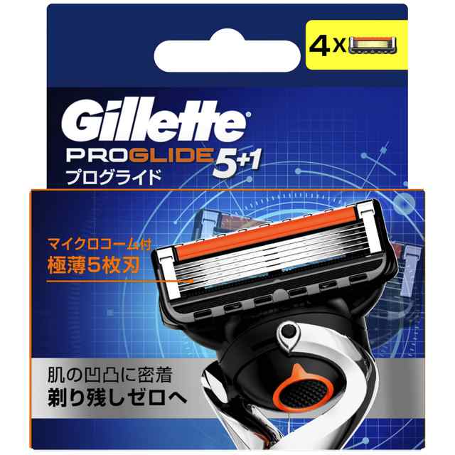 ジレット プログライド マニュアル 髭剃り 替刃4コ入 PG カミソリ 剃刀 替え刃 T字 深剃り メンズ ひげそり 新品未使用です☆  日用品・文房具・手芸用品