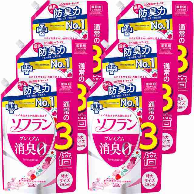 ソフラン　プレミアム消臭0　4倍 フレッシュグリーンアロマの香り　6袋