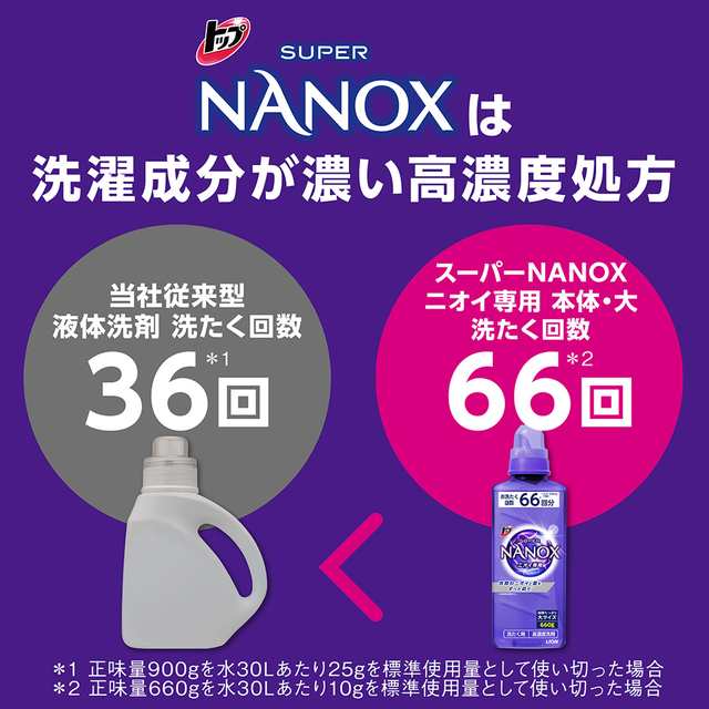 トップ スーパーNANOX ニオイ専用 つめかえ用超特大 1230g ×3個