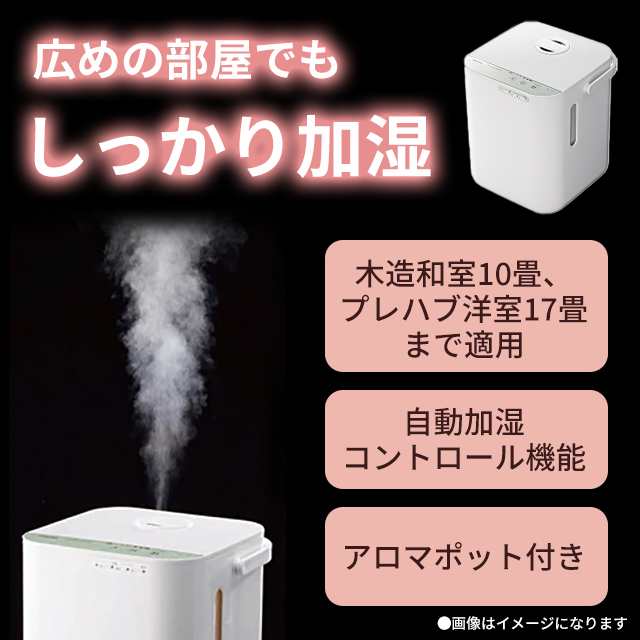 東芝 600ml/h 加湿能力 スチーム式 加湿器 TKA-S60Aの通販はau