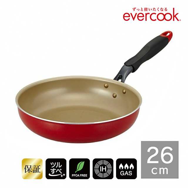 動画あり】 エバークック evercook フライパン26cm EIFP26RD2 オール熱源対応 IH ガス火 兼用 500日保証 PHOAフリー  ドウシシャの通販はau PAY マーケット - au PAY マーケット ダイレクトストア | au PAY マーケット－通販サイト