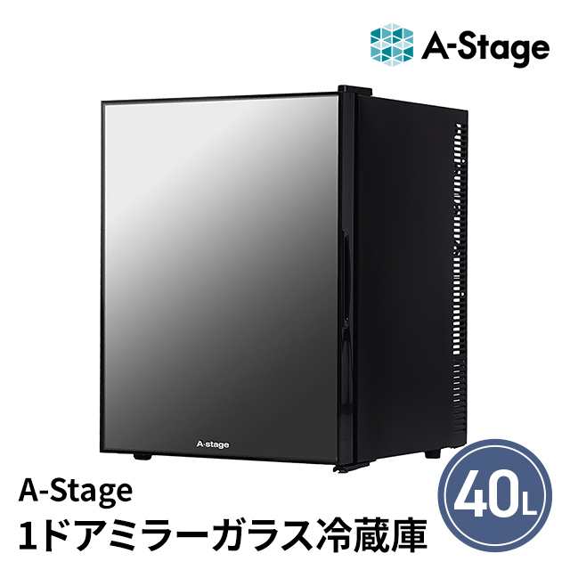 1ドアミラーガラス冷蔵庫 40L PR03A-40MG A-Stage □日本初の公式