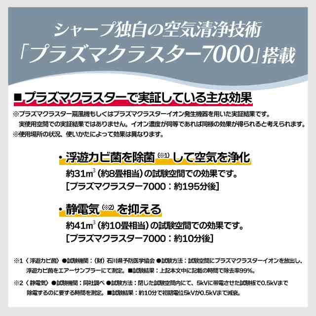 シャープ SHARP 扇風機 プラズマクラスター 7000 PJ-P2DS-W 省エネ DC