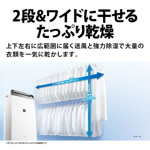 シャープ 除湿機 プラズマクラスター コンプレッサー方式 衣類乾燥除湿機 ホワイト 2022年モデル CV-P180-W｜au PAY マーケット