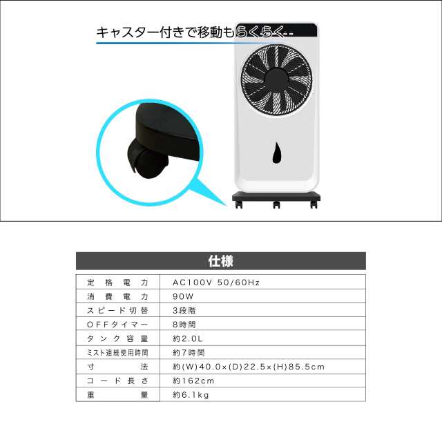 ROOMMATE ミストファンサーキュレーター RM-MF209H