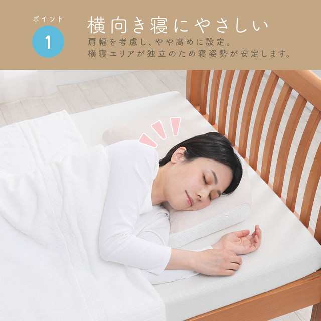 西川 枕 睡眠博士 横寝サポート枕 医学博士と共同開発 高さ調節可能