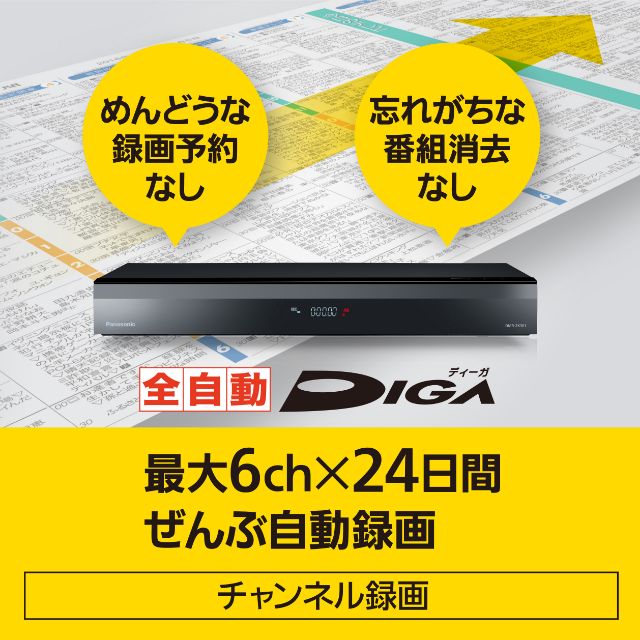 Panasonic 最大6ch全録 ブルーレイレコーダー DMR-BRX2020