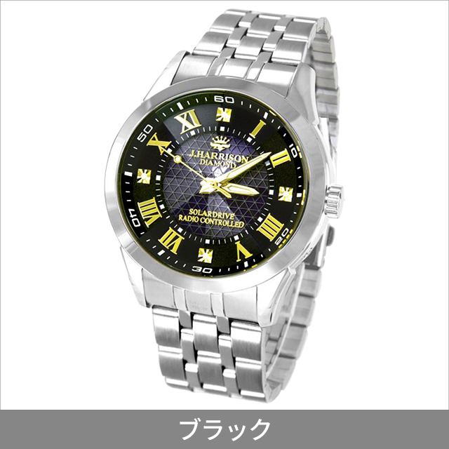 4石天然ダイヤモンド付・ソーラー電波時計 ジョンハリソン JH