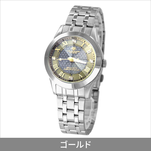 4石天然ダイヤモンド付・ソーラー電波時計 ジョンハリソン JH