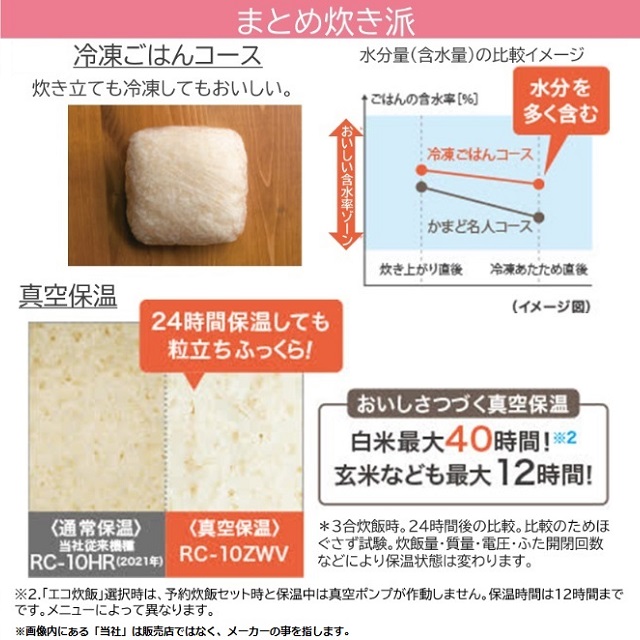 東芝 TOSHIBA 真空IH 炊飯器 RC-10VRV 5.5合炊き 炎匠炊き 銅かまど丸釜 真空ひたし 1.0L お手入れ簡単_6