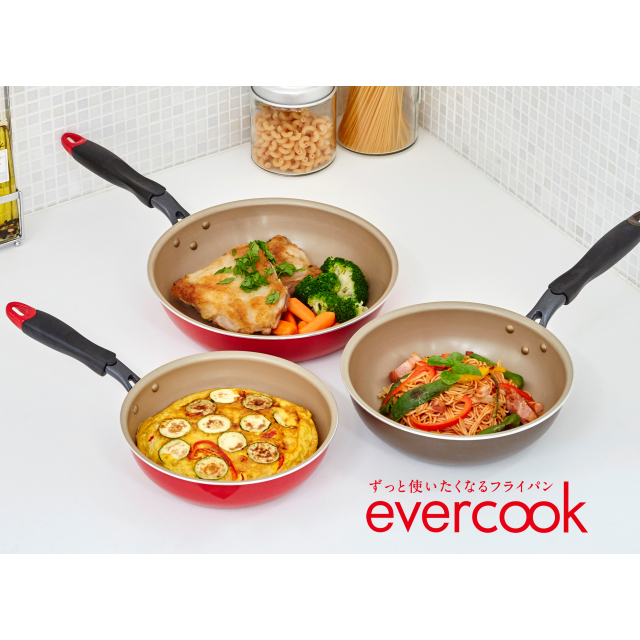 動画あり】 エバークック evercook フライパン26cm EIFP26RD3 オール