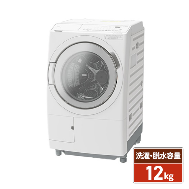 日立 ドラム式洗濯乾燥機 ドラム(左) BD-SV120JL W らくメンテ ナイアガラ洗浄 風アイロン