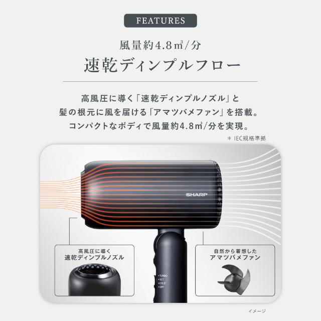 新品未開封　シャープ ディンプルフロードライヤー IB-P300-W シャープ SHARP ヘアドライヤー IB-P300 ディンプルフロー 速乾