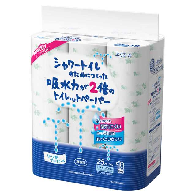 エリエール シャワートイレのためにつくった吸水力が2倍のトイレット