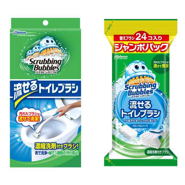 スクラビングバブル 流せるトイレブラシ 本体+付替4個入 +フローラルソープ 替え ジャンボパック 24個 ジョンソンの通販はau PAY マーケット  - au PAY マーケット ダイレクトストア