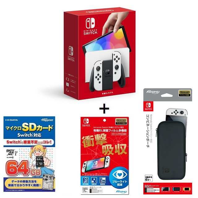 Nintendo Switch （有機ELモデル） Joy-Con(L) (R) ホワイト ＋液晶 ...