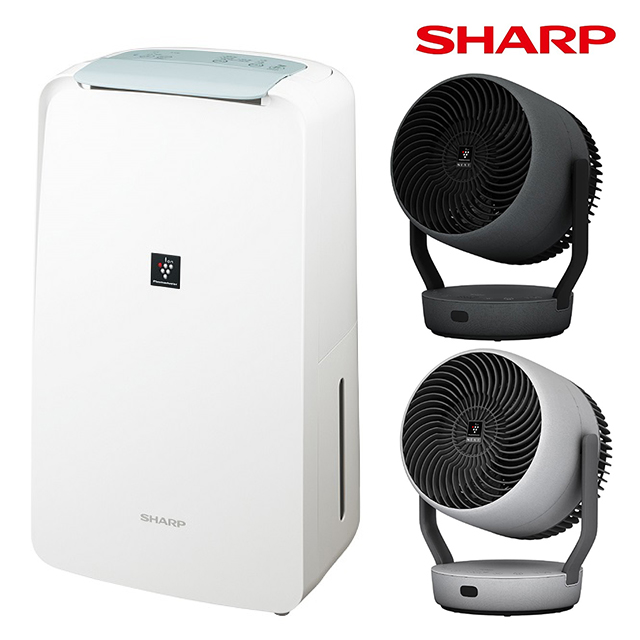 シャープ SHARP 衣類乾燥除湿機 CV-S71-W ＆ サーキュレーター PK-S1801