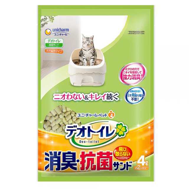 猫砂 デオトイレ 飛び散らない 緑茶成分入り消臭サンド4L×4セット/消臭・抗菌サンド4L×4セット ユニ・チャーム まとめ買い 猫の通販はau  PAY マーケット - au PAY マーケット ダイレクトストア