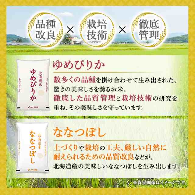 新米 令和5年産 お米 北海道産 ゆめぴりか＆ななつぼし 精白米 各5kg 計10kg / ブランド米 米 国内産｜au PAY マーケット