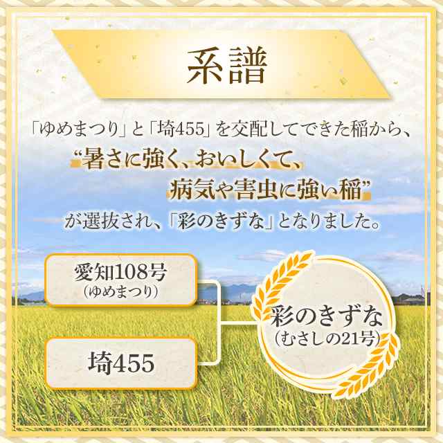 ～暑さを乗り越えた“奇跡の一株”～【彩のきずな】玄米10kg　令和3年埼玉県産