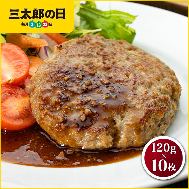 焼成済みこんがりハンバーグ 120g×10枚（5枚入×2袋） レンチン 時短の
