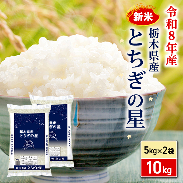 農家直送　令和7年収穫 栃木県産 とちぎの星 白米10kg 新米 お米 栃木県産 とちぎの星 精白米 10kg（5kg×2袋） 令和8年産