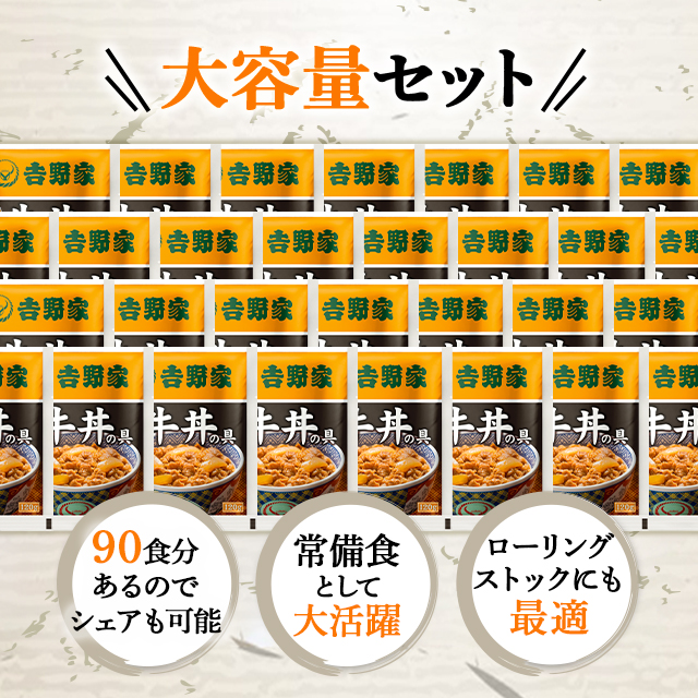 送料込み 吉野家 牛丼の具 120g×90食 牛丼 冷凍 惣菜 90袋 大容量 まとめ買い 冷凍食品 ケース販売_4