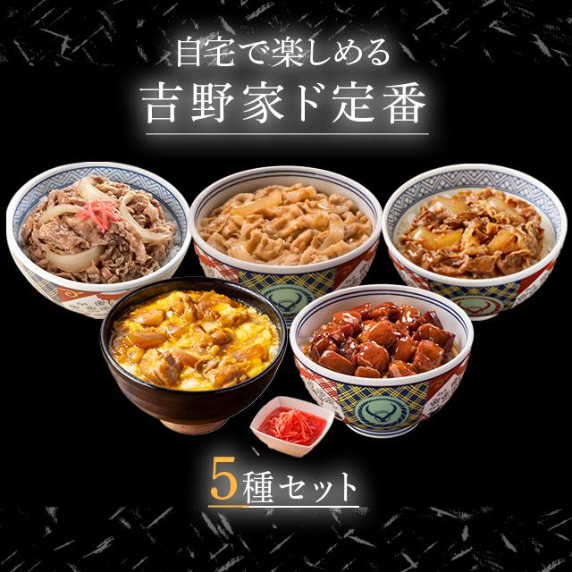 送料込み 吉野家 ド定番セット 5種 計8食 牛丼の具120g×2食、豚丼の具